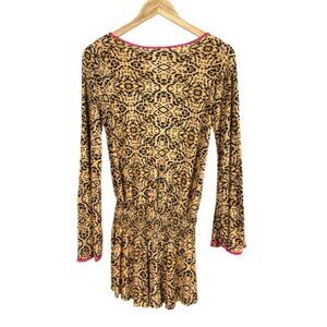 SOFIA BY VIX ABSTRACT LEOPARD PRINT COVER UP MINI DRESS